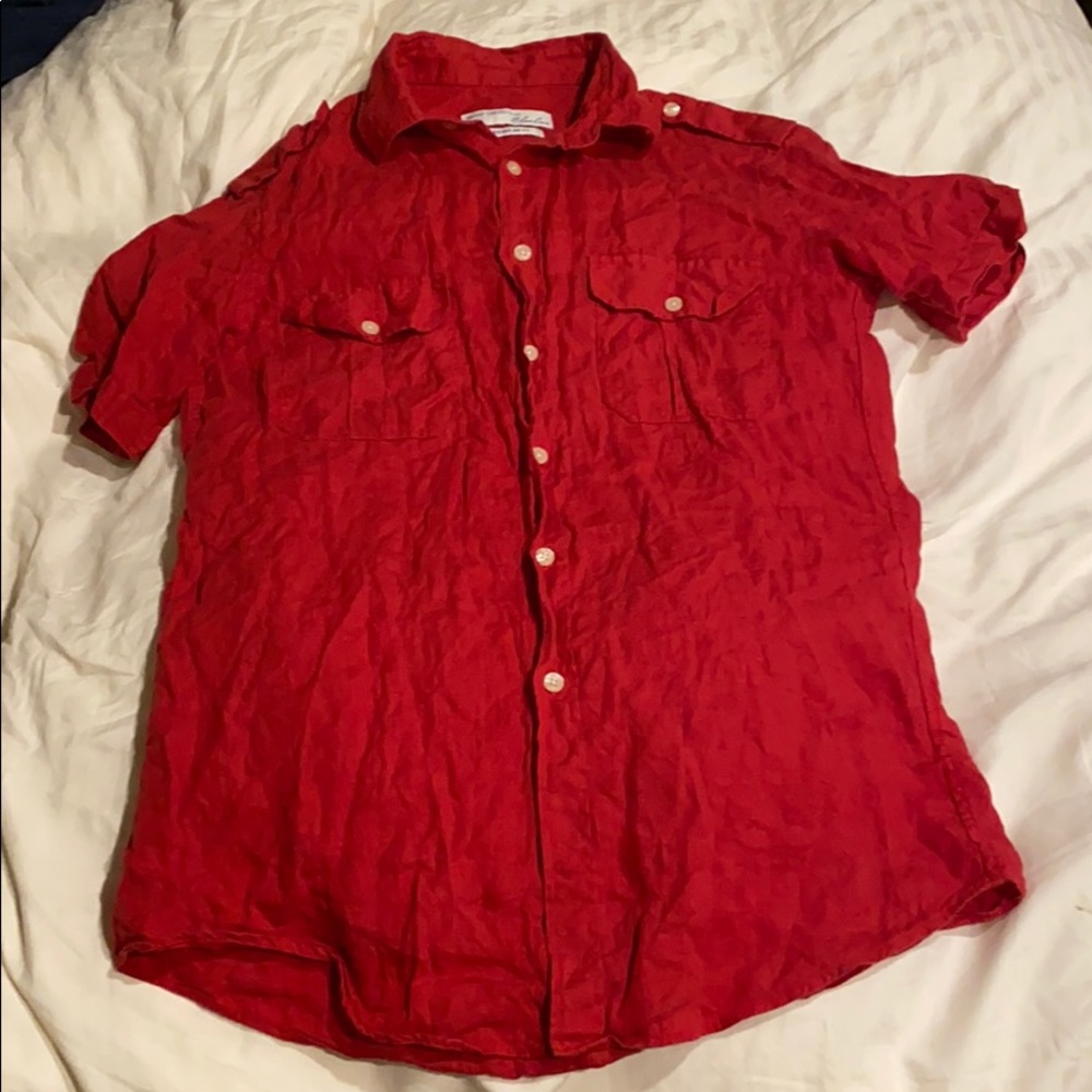 Mudo collection red linen shirt